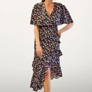 La Maison Talulah Floral Ruffle Midi Dress – Size Small - NWT